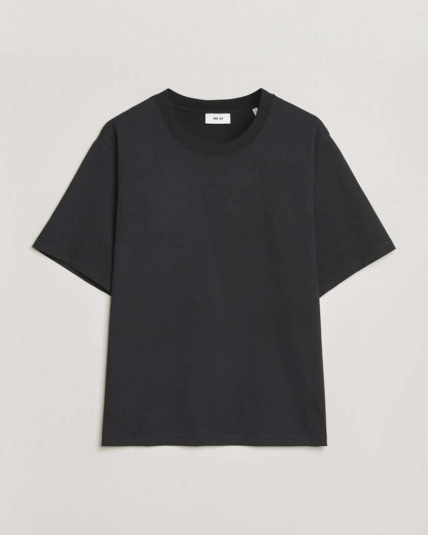 NN07 Jett Washed Crew Neck T-Shirt Black – Negro