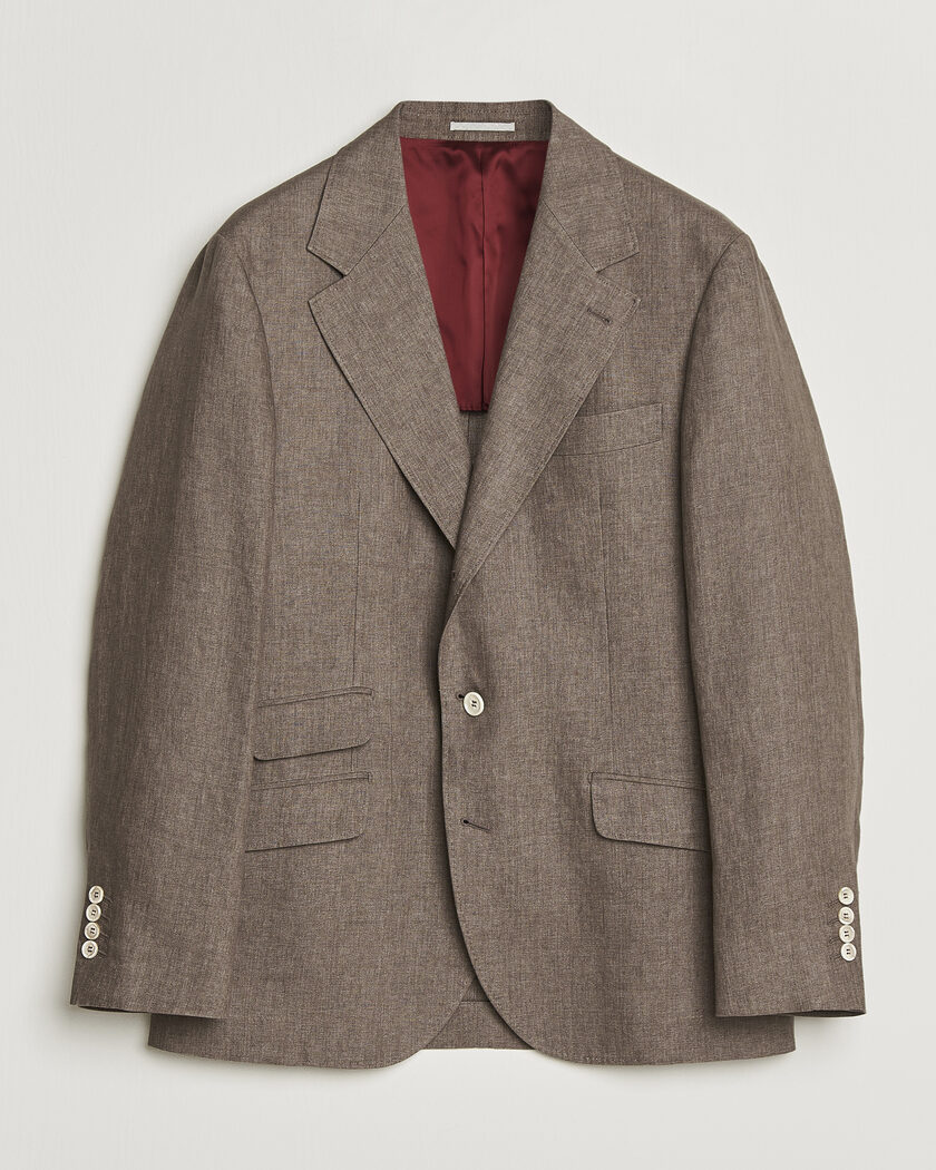 Brunello Cucinelli Linen Blazer Dark Brown – Marrón