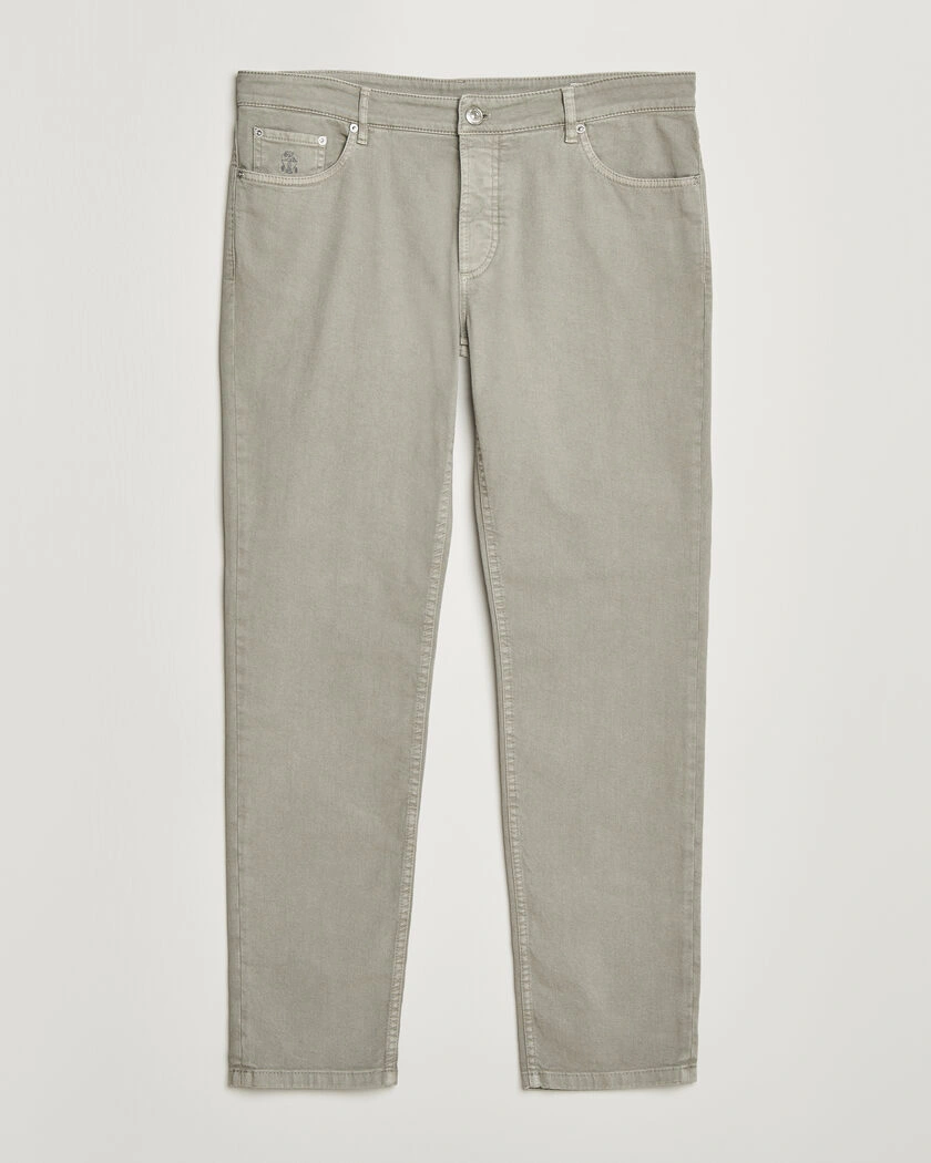 Brunello Cucinelli Traditional Fit Bull Denim Pants Olive – Verde