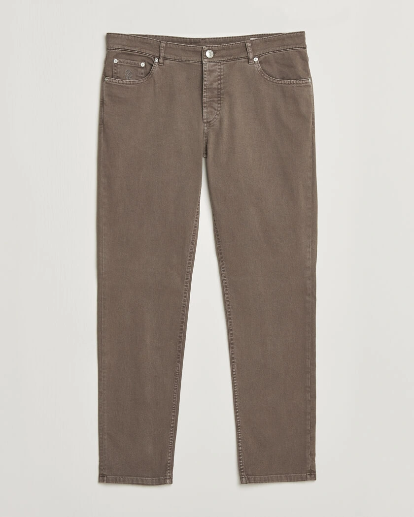 Brunello Cucinelli Traditional Fit Bull Denim Pants Dark Brown – Marrón