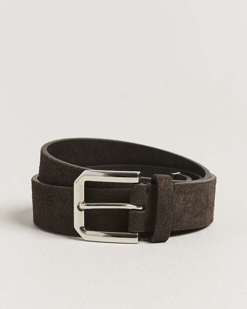 Brunello Cucinelli Classic Belt Brown Suede – Marrón