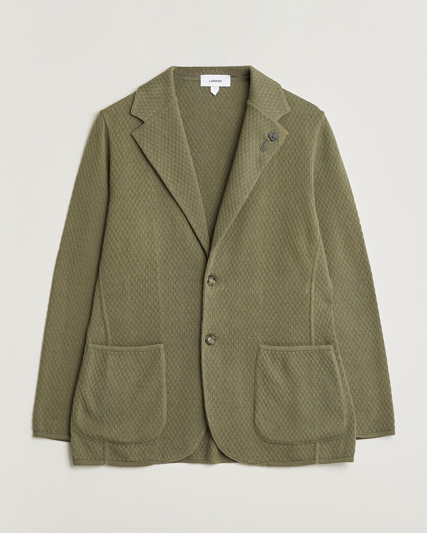 Lardini Knitted Structure Cotton Blazer Green – Verde