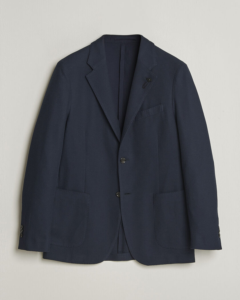 Lardini Loro Piana Jersey Piquet Cotton Blazer Navy – Azul
