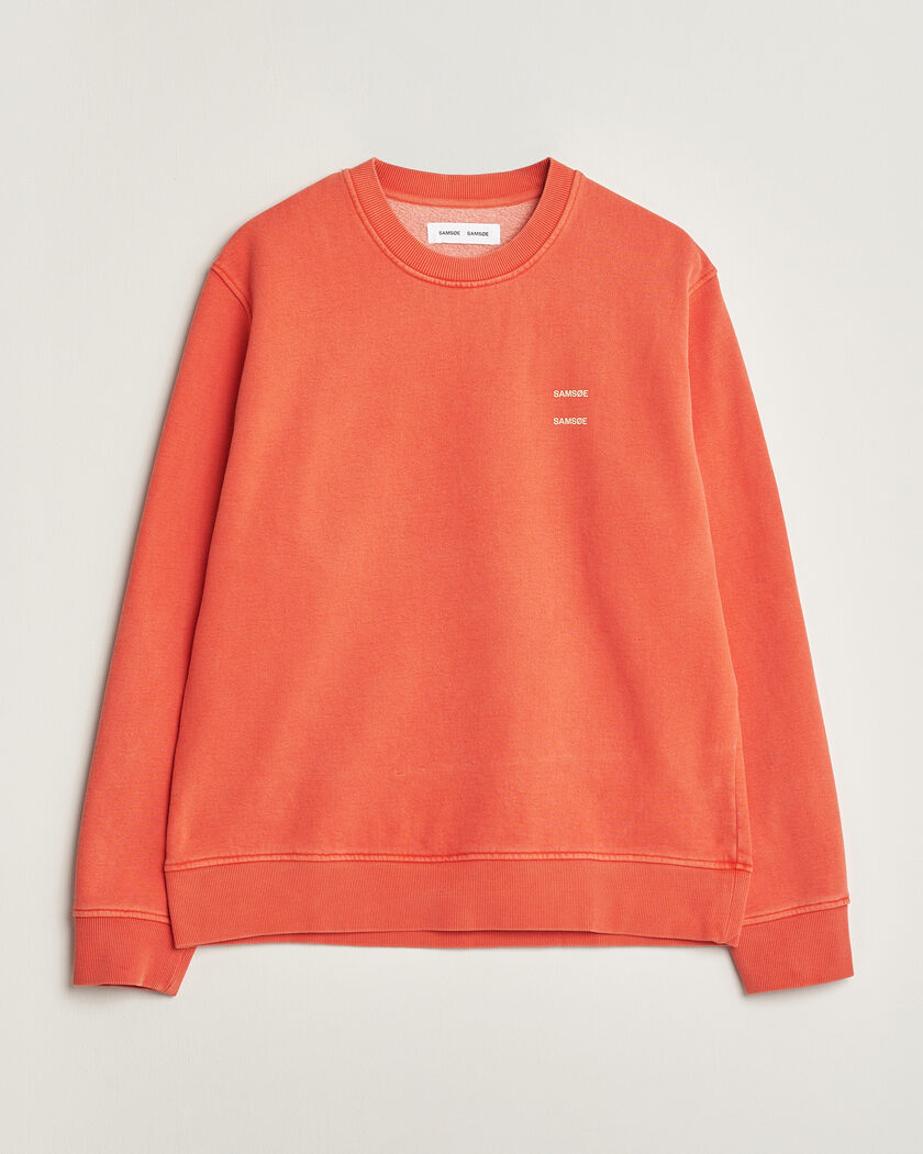 Samsøe Samsøe Joel Washed Organic Cotton Sweatshirt Aurora Red – Naranja