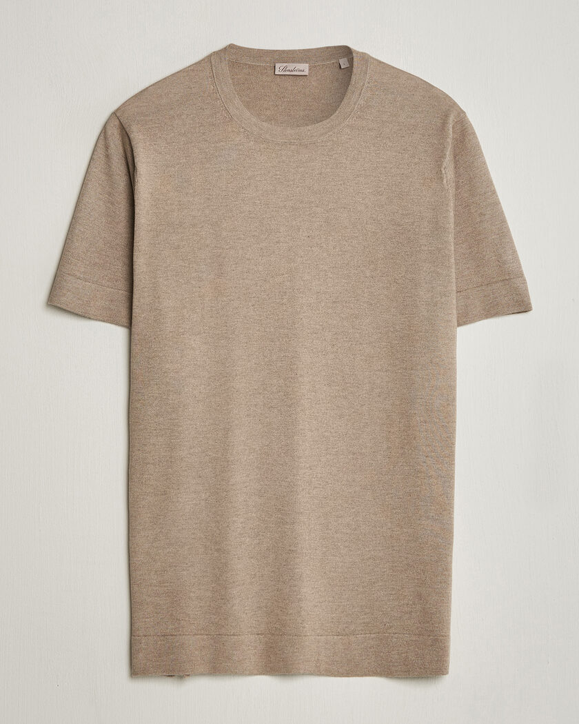 Stenströms Silk/Cashmere T-Shirt Taupe – Marrón