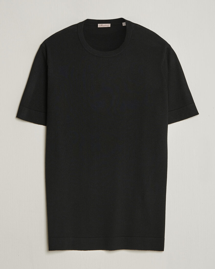 Stenströms Silk/Cashmere T-Shirt Black – Negro