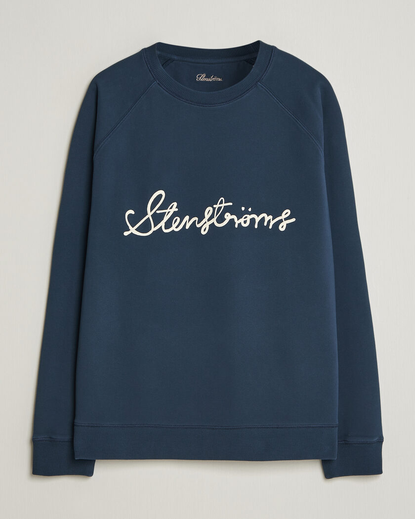 Stenströms Raglan Crew Logo Sweater Navy – Azul