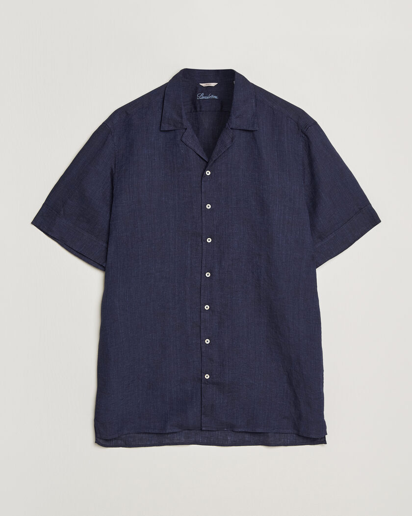 Stenströms Short Sleeve Linen Shirt Navy – Azul