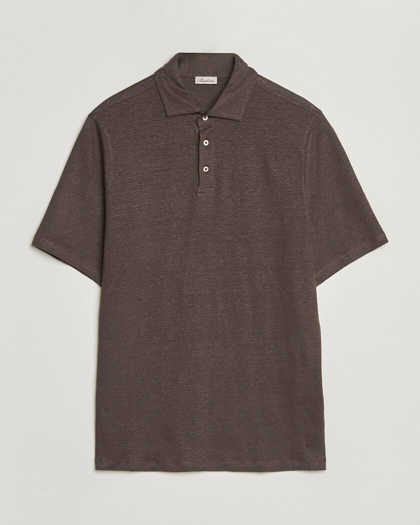 Stenströms Linen Polo Shirt Dark Brown – Marrón