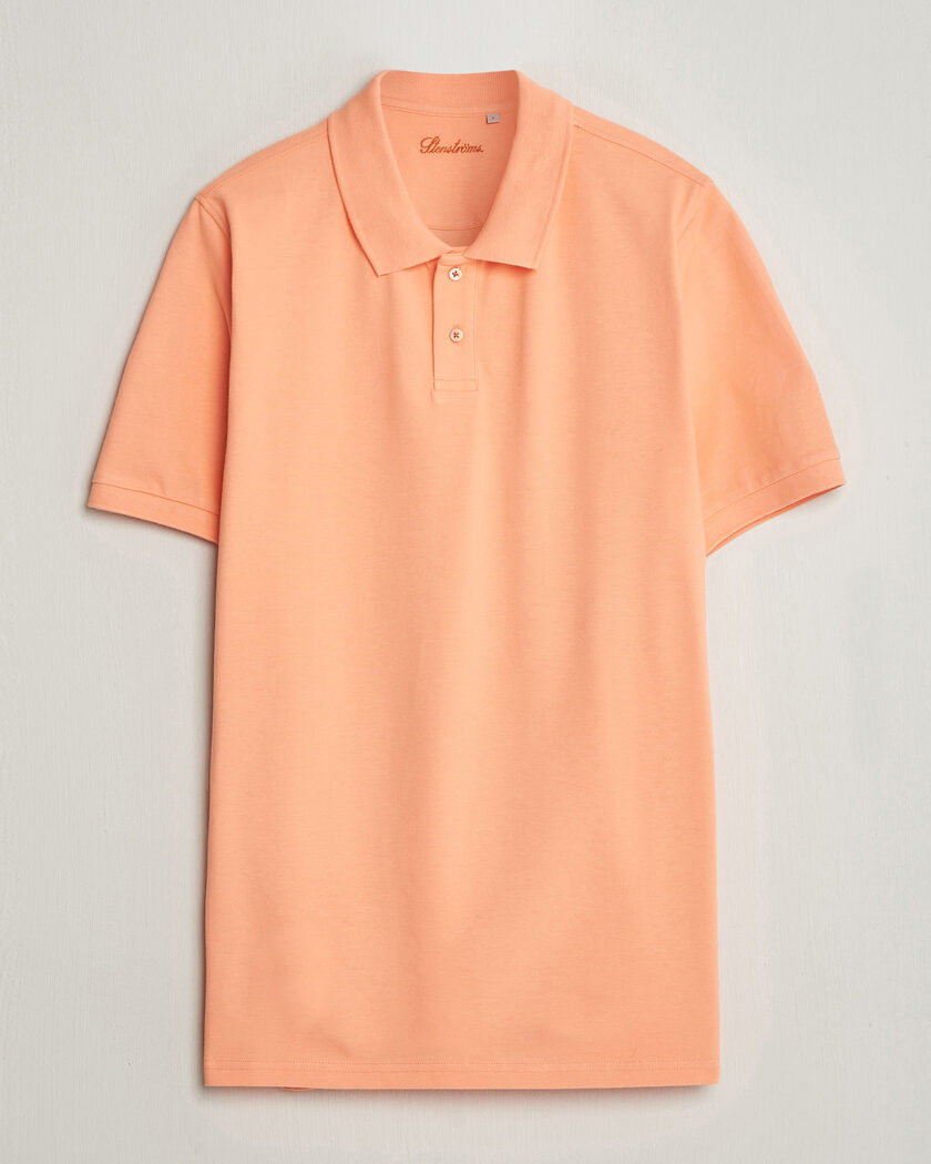 Stenströms Organic Cotton Piquet Polo Shirt Mandarin – Naranja