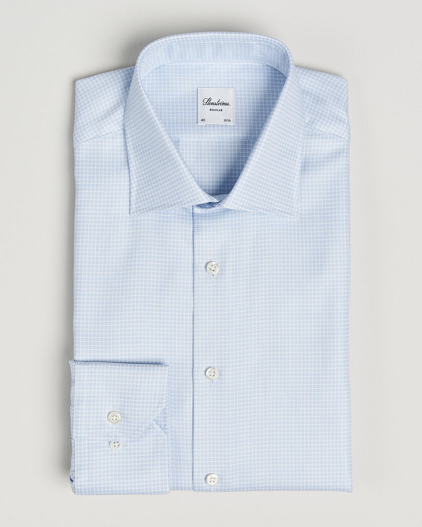 Stenströms Regular Fit Micro Structure Shirt Light Blue – Azul