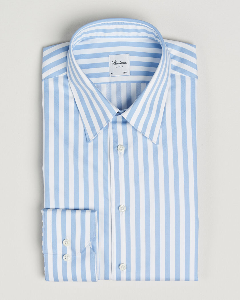 Stenströms Regular Fit Striped Pointed Collar Shirt Blue – Azul