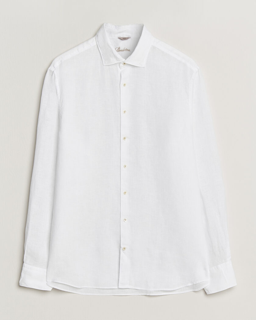Stenströms Regular Fit Cut Away Linen Shirt White – Blanco
