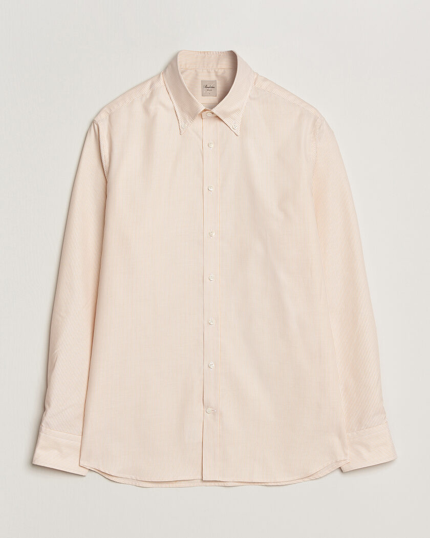 Stenströms Regular Fit Thin Striped Oxford Shirt Orange – Naranja