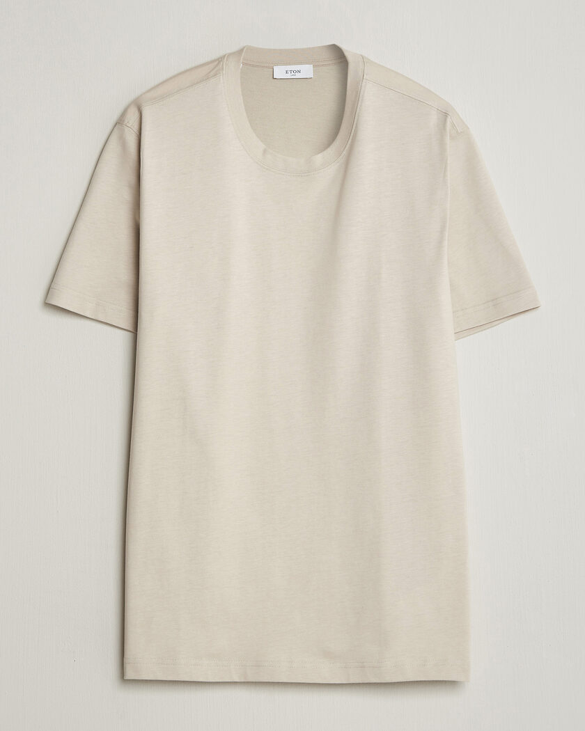Eton Supima Cotton Crew Neck T-Shirt Beige – Beige