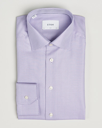 Eton Slim Fit Signature Twill Structured Shirt Light Purple – Morado