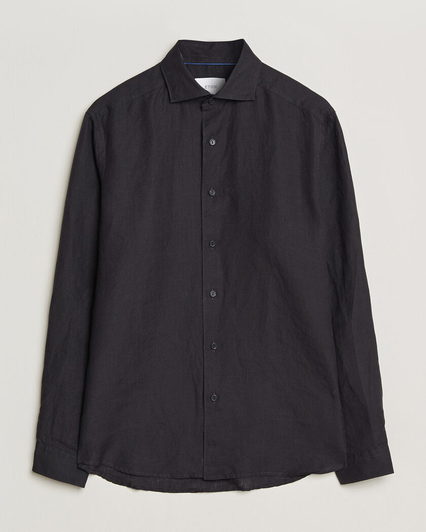 Eton Casual Fit Linen Shirt Black – Negro