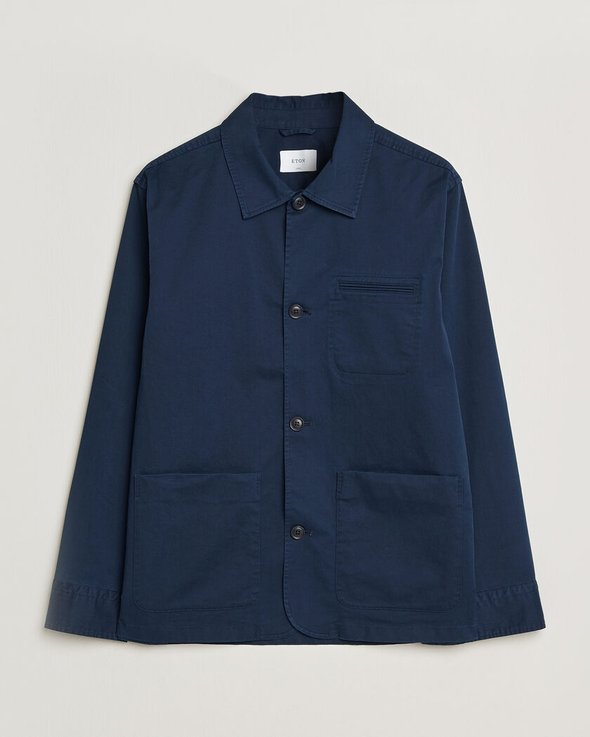Eton Cotton Chore Jacket Navy Blue – Azul