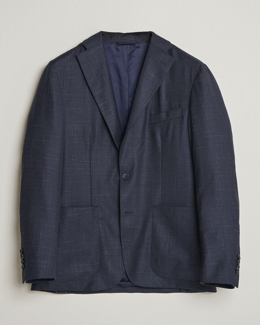 Eton Wool Silk Soft Blazer Navy Blue 48 - Tamaño: 48 - Color: Azul