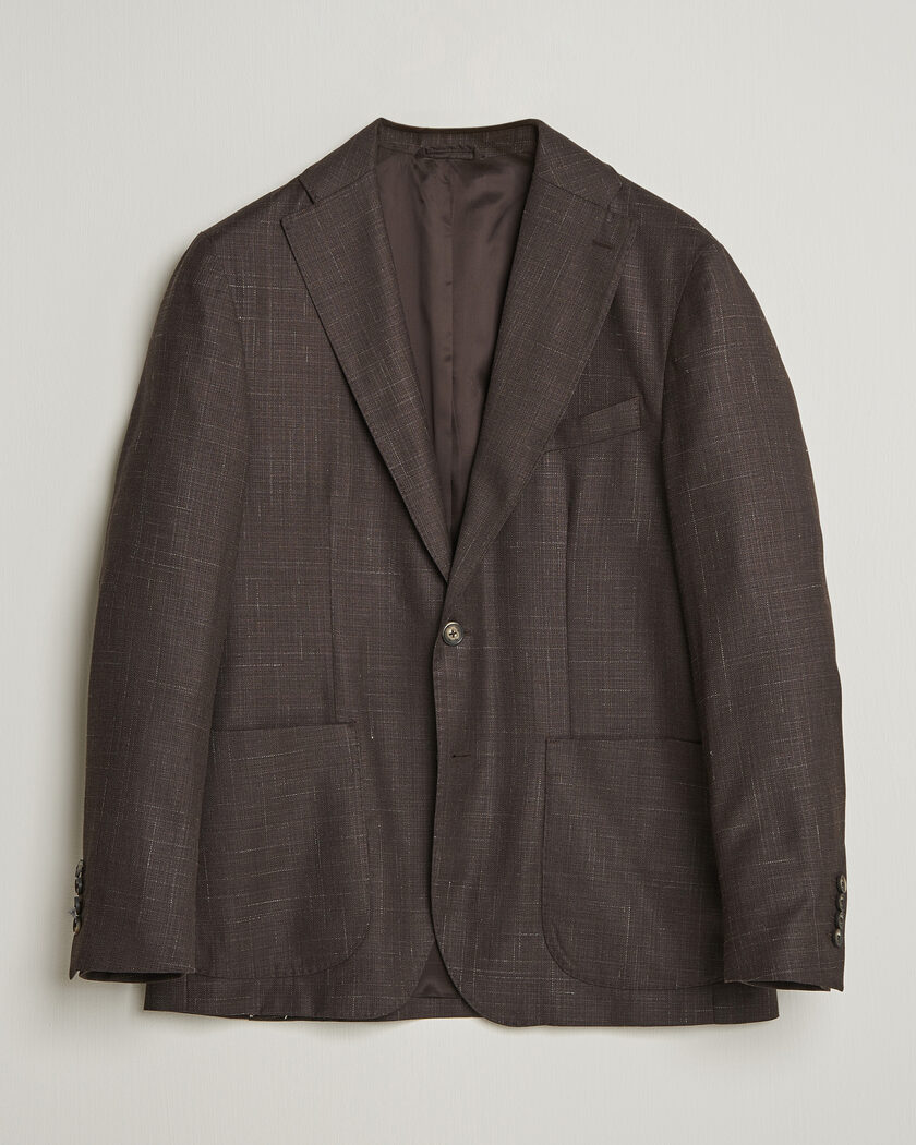 Eton Wool Silk Soft Blazer Dark Brown – Marrón