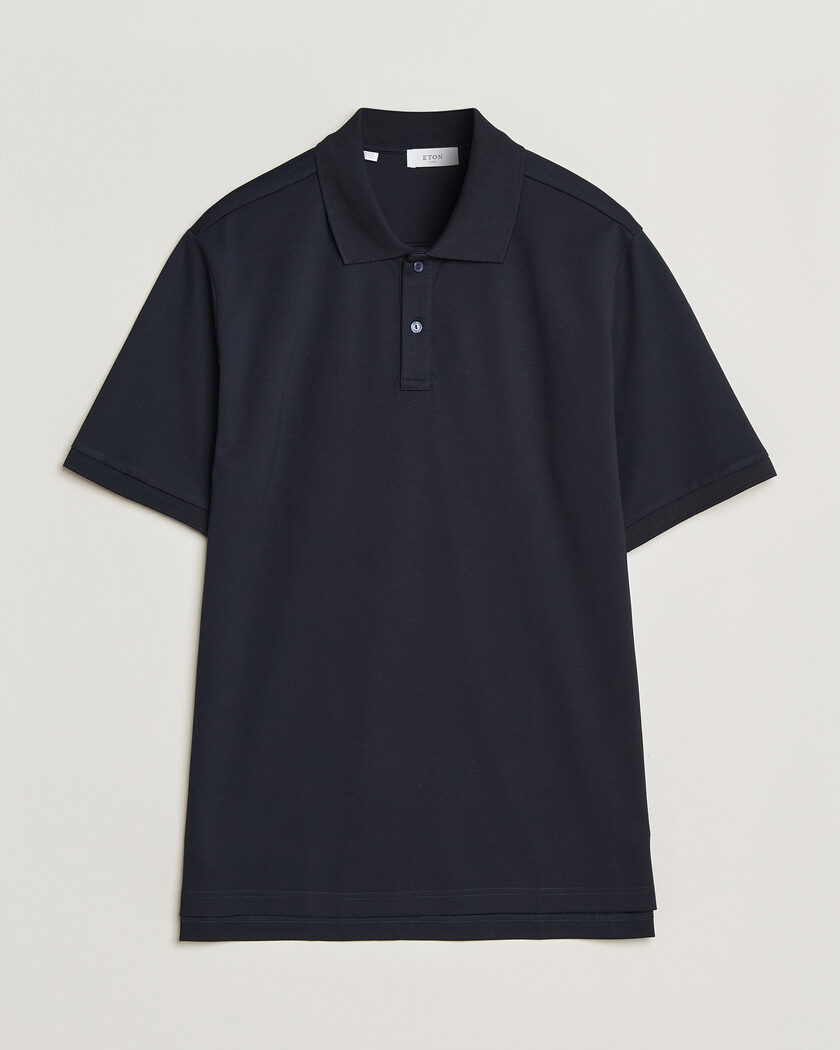 Eton Pima Pique Polo Navy Blue – Azul