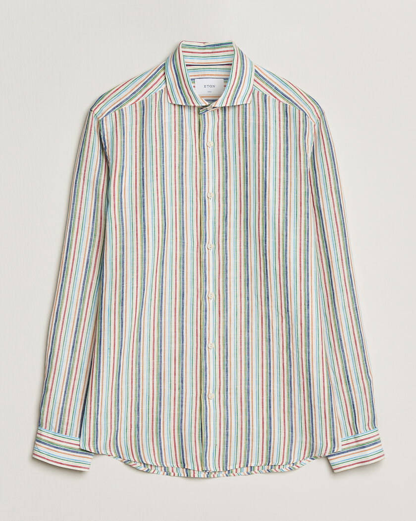 Eton Casual Fit Striped Linen Shirt Multi – Multicolor