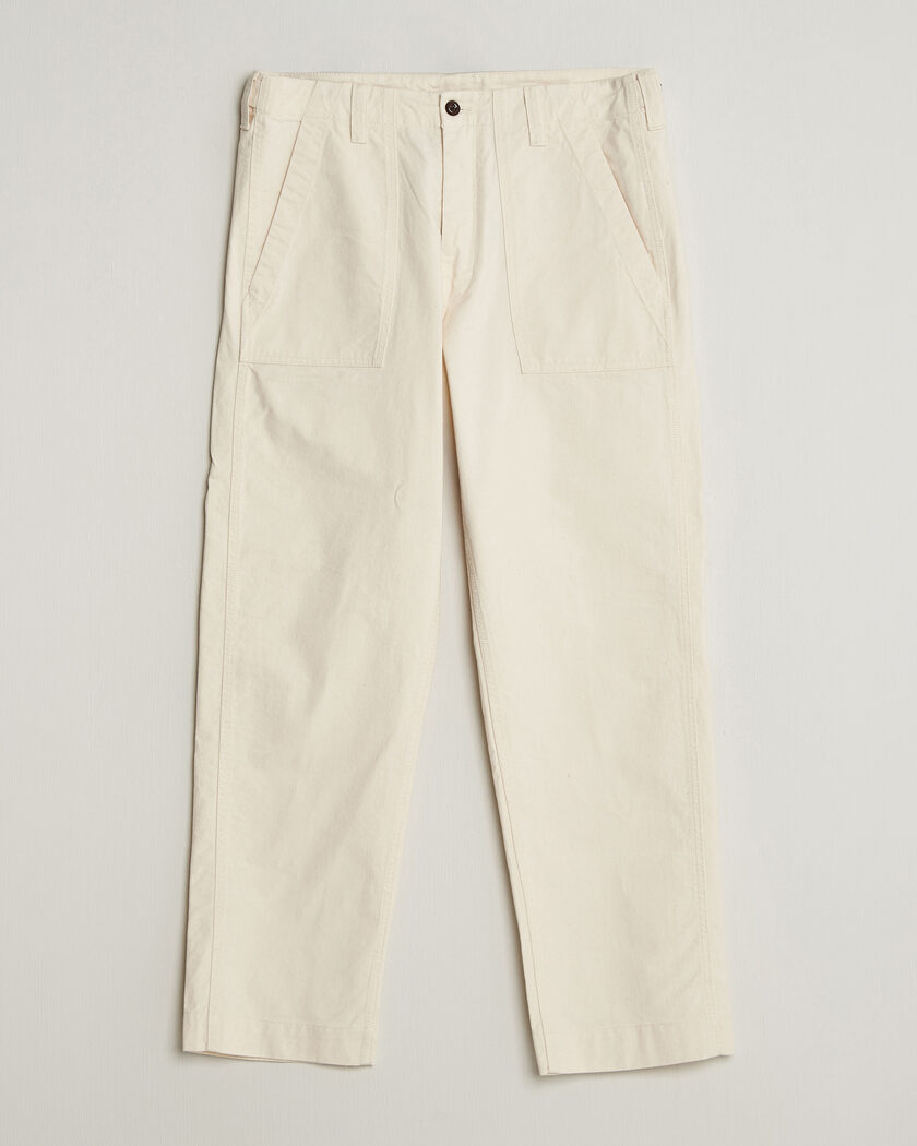 Drake's Twill Fatigue Trousers Ecru – Blanco