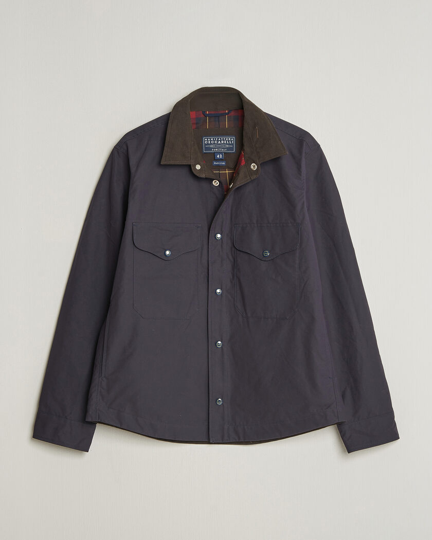 Manifattura Ceccarelli Dry Wax Heavy Shirt Jacket Navy – Azul
