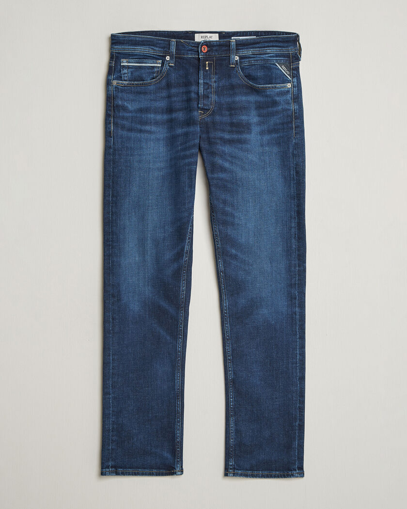 Replay Grover Straight Fit Stretch Heritage Jeans Dark Blue – Azul