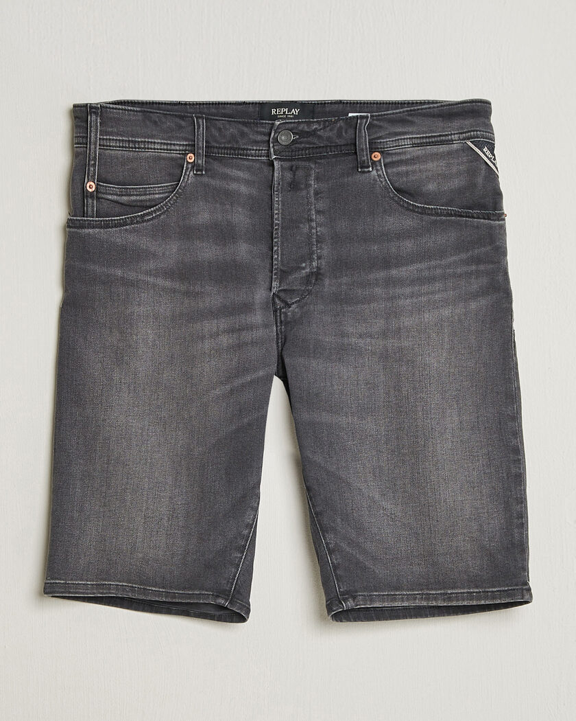 Replay RBJ981 Stretch Denim Shorts Washed Black – Negro