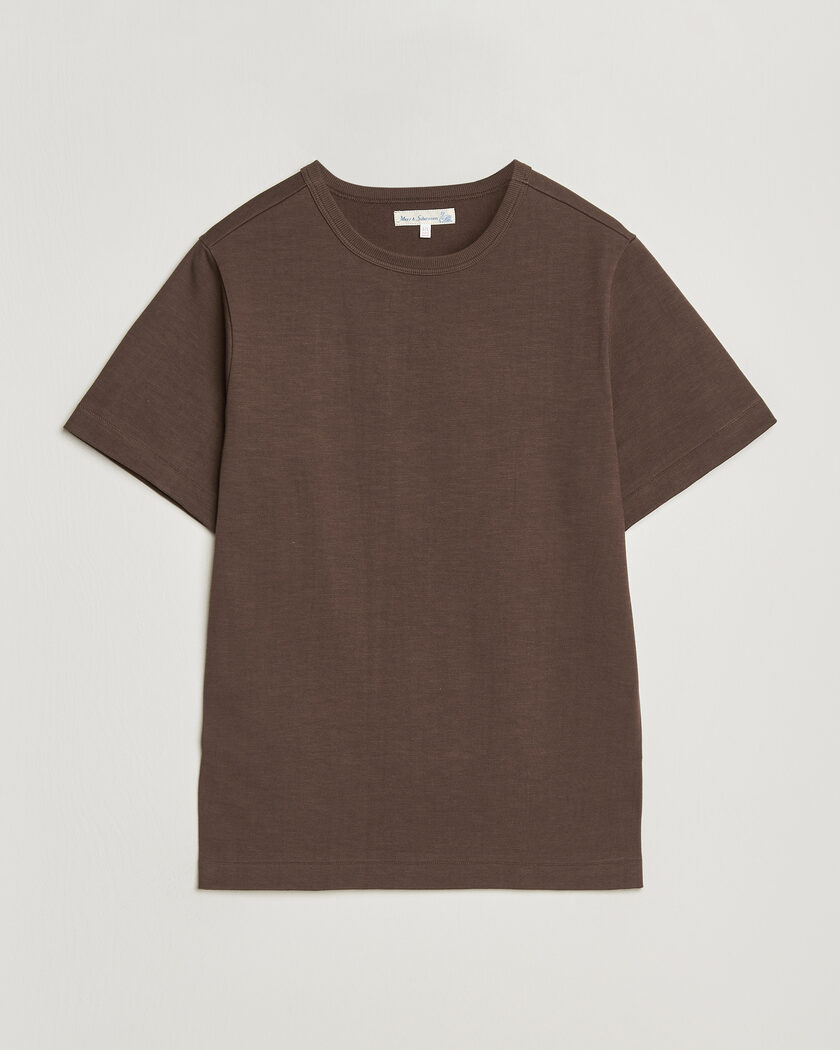Merz b. Schwanen Relaxed Fit Loopwheeled Heavy T-Shirt Chocolate – Marrón