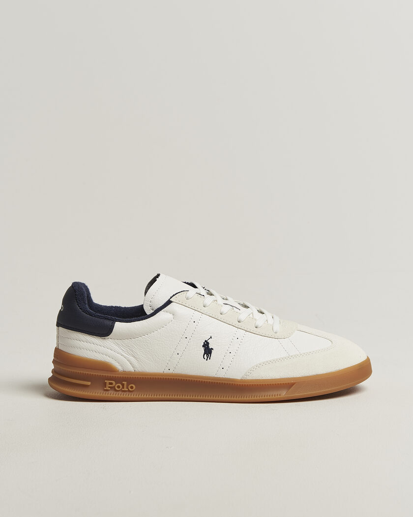 Polo Ralph Lauren Aera Leather Sneakers Deckwash White/Navy – Blanco