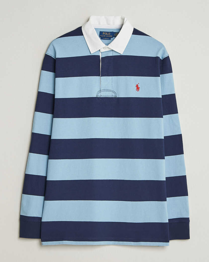 Polo Ralph Lauren Jersey Striped Rugger Powder Blue/Newport Navy – Azul