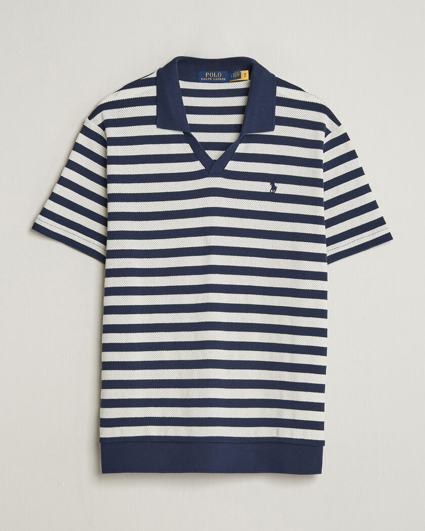 Polo Ralph Lauren Cotton Texture Striped Polo Newport Navy/Cream – Azul