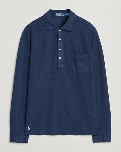 Polo Ralph Lauren Long Sleeve Linen Polo Newport Navy – Azul