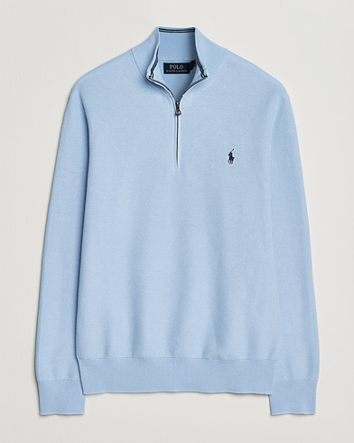 Polo Ralph Lauren Textured Half Zip Office Blue – Azul