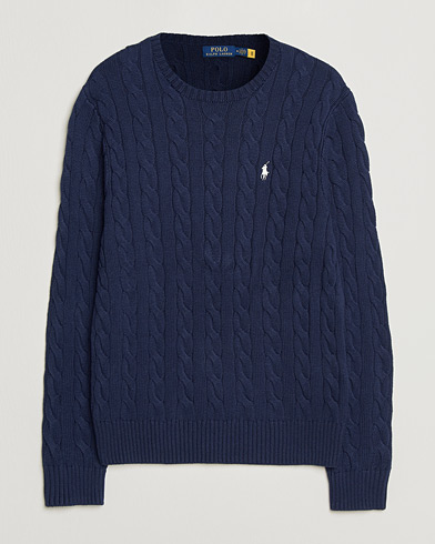 Polo Ralph Lauren Cotton Cable Pullover Bright Navy – Azul
