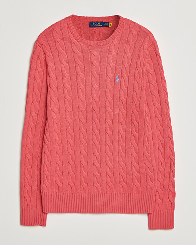 Polo Ralph Lauren Cotton Cable Pullover Pale Red – Rojo