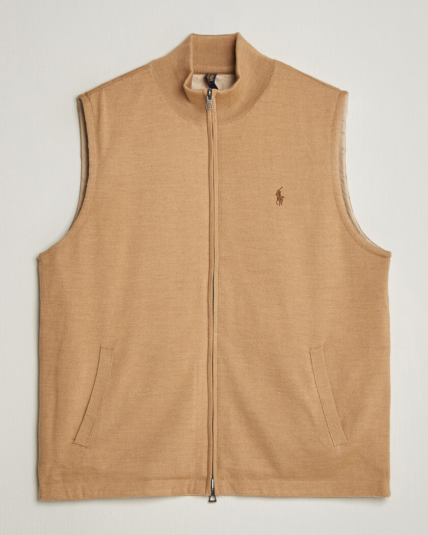 Polo Ralph Lauren Wool Blend Vest Camel Combo – Marrón