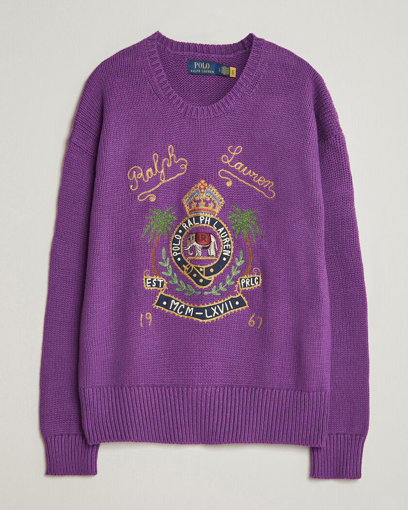 Polo Ralph Lauren Cotton Logo Sweater Purple Heahter – Morado