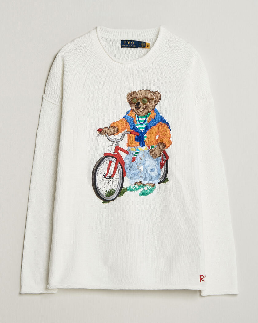 Polo Ralph Lauren Cotton Bear Sweater Deckwash White – Blanco