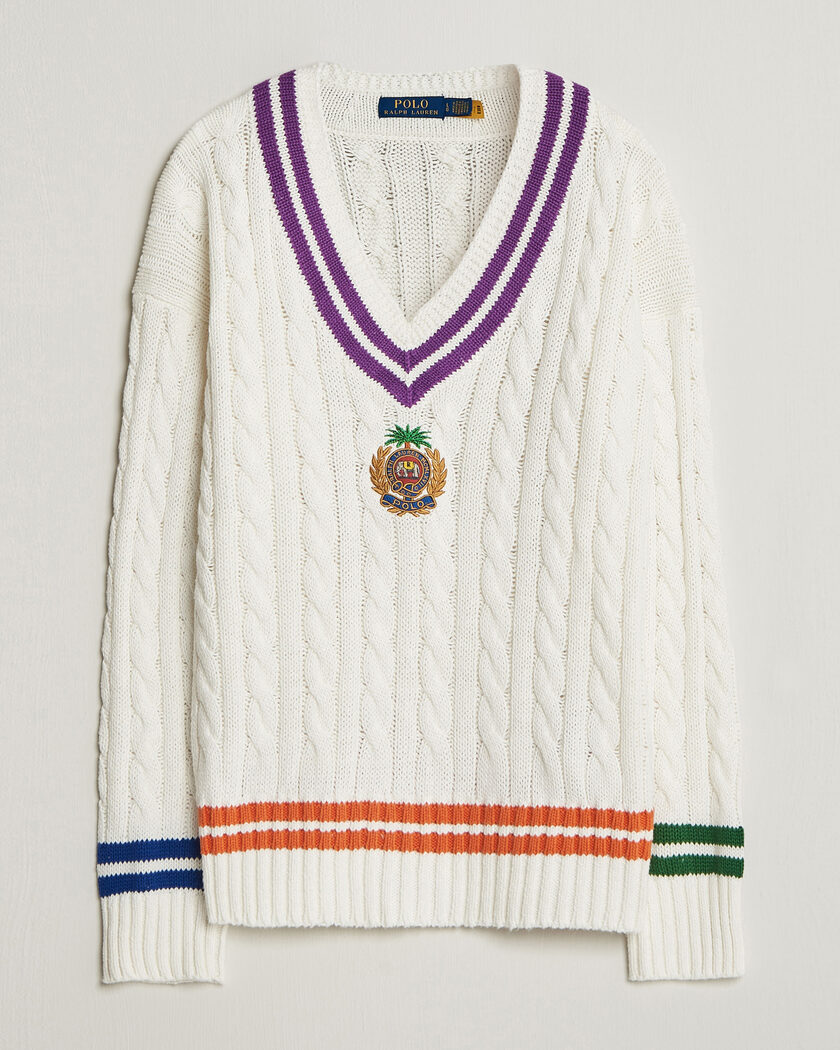 Polo Ralph Lauren Cotton Linen Blend Sweater Cream Combo – Blanco