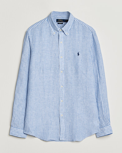 Polo Ralph Lauren Custom Fit Linen Shirt Blue/White – Azul
