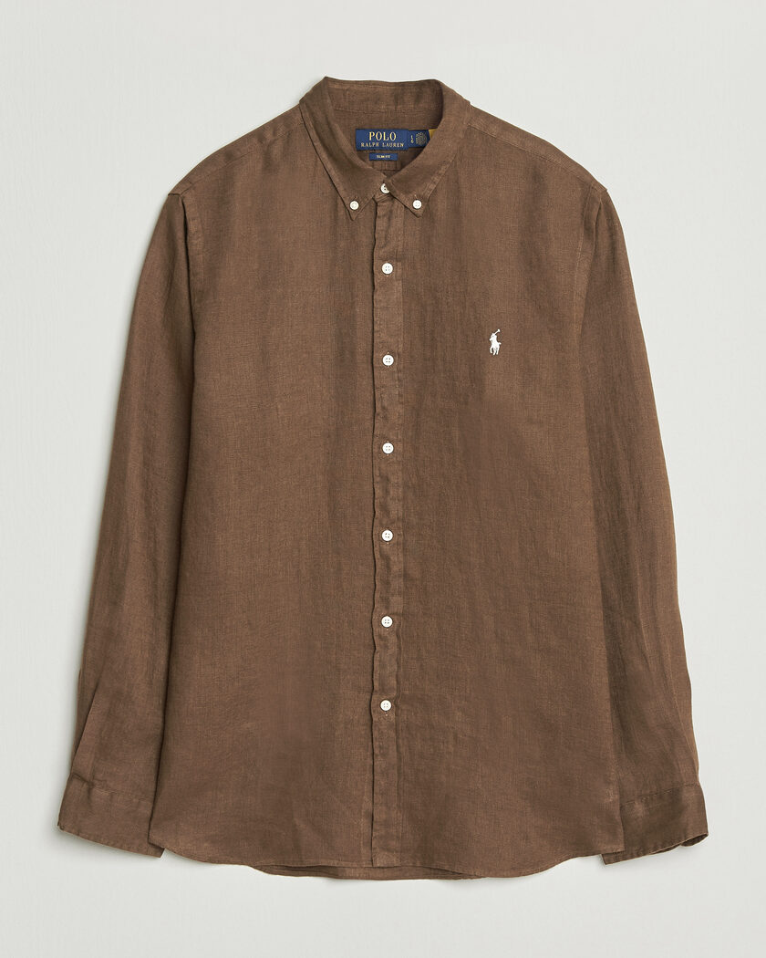Polo Ralph Lauren Slim Fit Linen Shirt Chestnut – Marrón