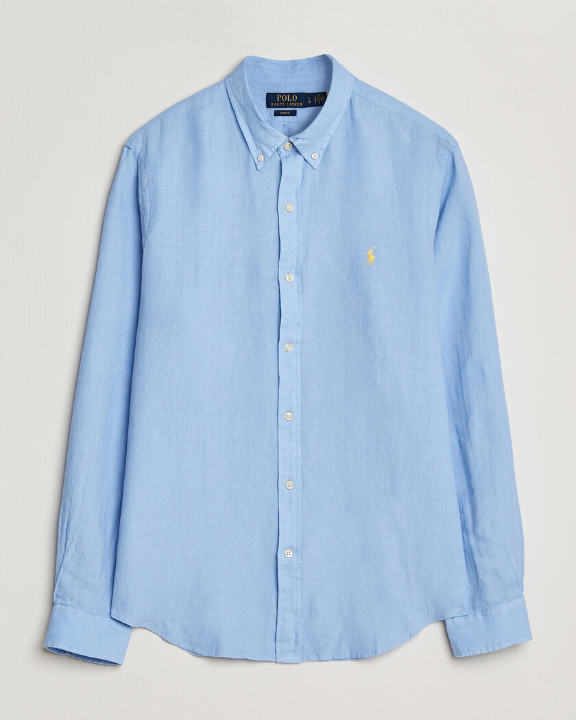 Polo Ralph Lauren Slim Fit Linen Shirt Austin Blue – Azul