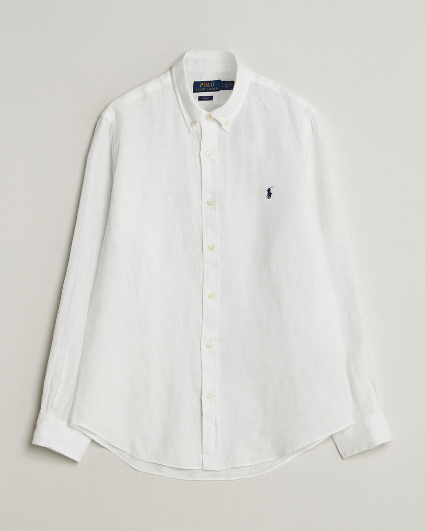 Polo Ralph Lauren Slim Fit Linen Shirt White – Blanco