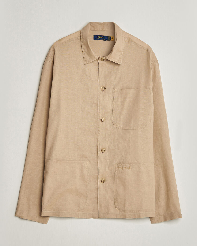 Polo Ralph Lauren Stretch Linen Overshirt Coastal Beige S - Tamaño: S - Color: Beige