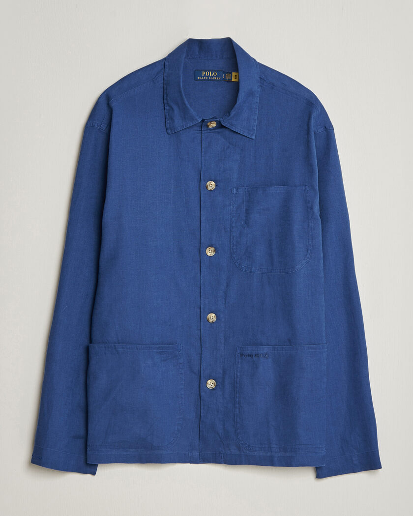 Polo Ralph Lauren Stretch Linen Overshirt Annapolis Blue – Azul