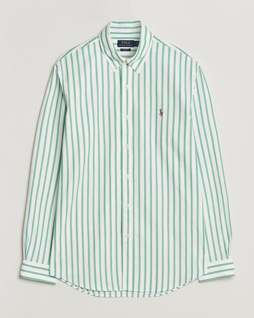 Polo Ralph Lauren Custom Fit Striped Oxford Shirt Green – Verde