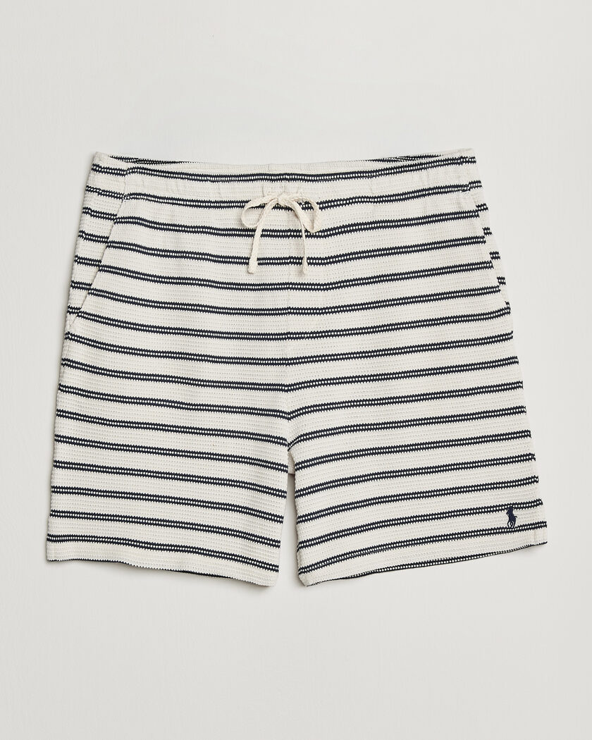 Polo Ralph Lauren Knitted Shorts Pale Cream/Newport Navy – Azul